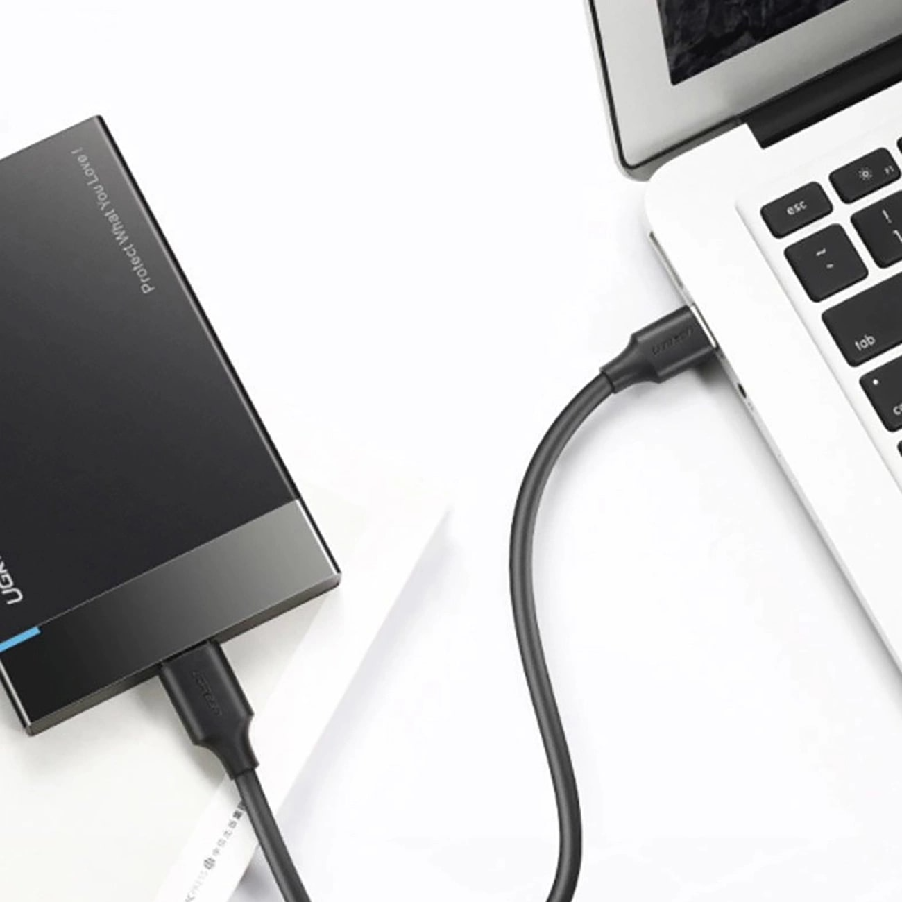 USB-A - USB-C UGREEN US184 adat- és töltőkábel, 18W, 0,5m, fekete