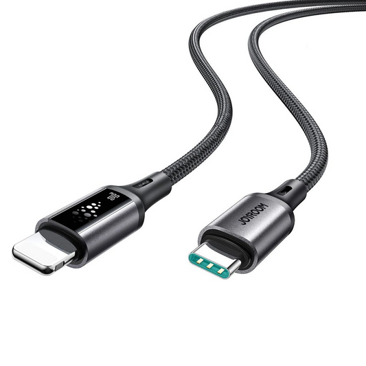 USB-C - Lightning Joyroom S-A60 StarTalk adat- és töltőkábel, 30W, 1.2m, Fekete