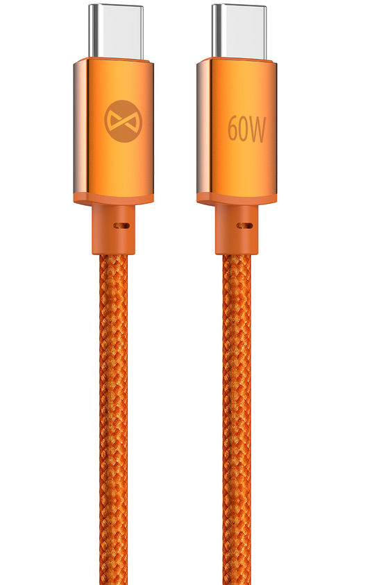 USB-C adat- és töltőkábel - USB-C Forever Saffron, 60W, 1m, Narancssárga