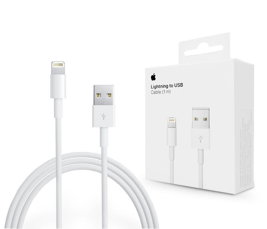 USB-A - Lightning Apple A1480 adat- és töltőkábel, 18W, 1m, Fehér MUQW3ZM/A