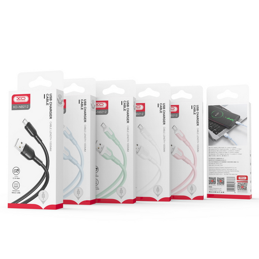 USB-A - Lightning XO Design NB212 adat- és töltőkábel, 18W, 1m, Fehér