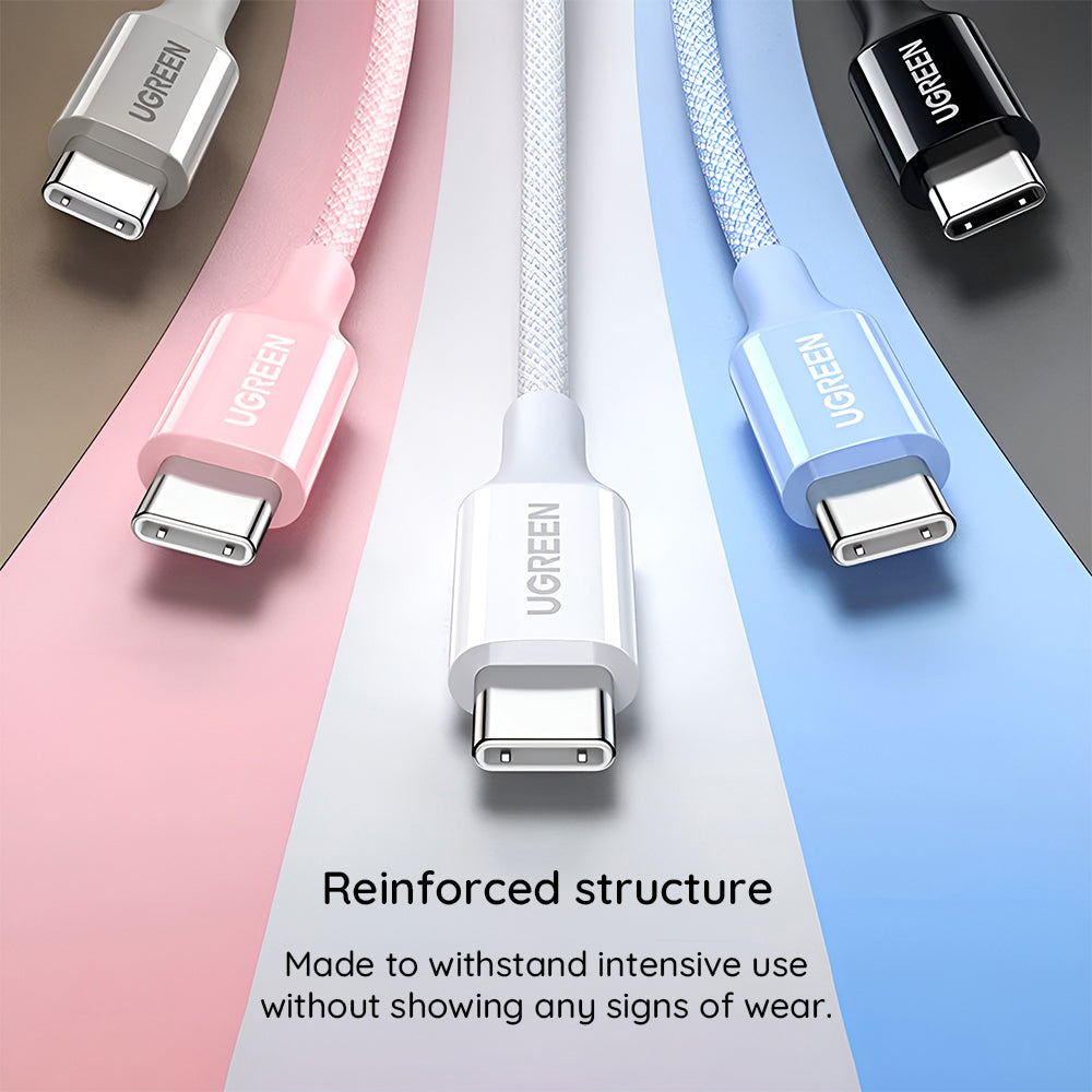 USB-C adat- és töltőkábel - USB-C UGREEN L502, 100W, 1m, Narancssárga