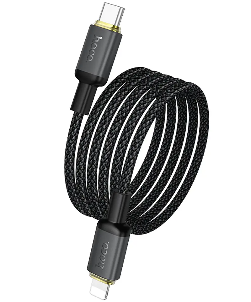 USB-C - Lightning HOCO X128 Benefit adat- és töltőkábel, 30W, 1m, fekete