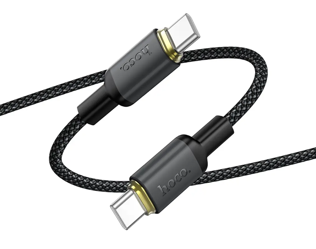 Adat- és töltőkábel USB-C - USB-C HOCO X128 Benefit, 60W, 1m, Fekete