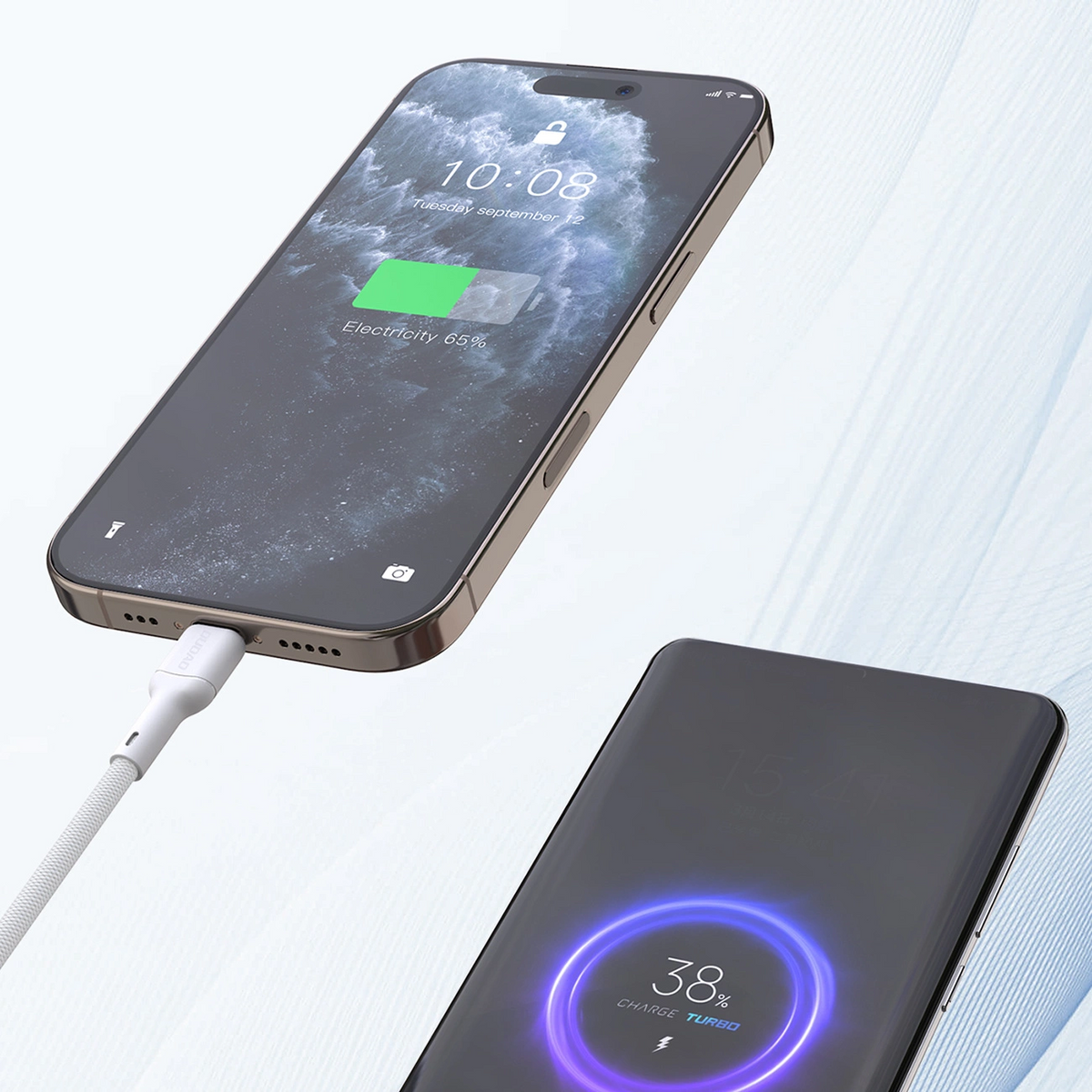 USB-C adat- és töltőkábel - USB-C Dudao L9C Max, 240W, 1,2m, fehér
