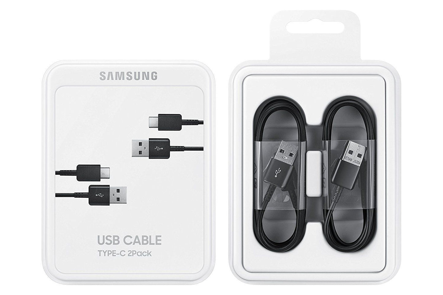 Samsung USB-A to USB-C Data and Charging Cable 2-Pack, 25W, 1.5m, Black EP-DG930MBEGWW