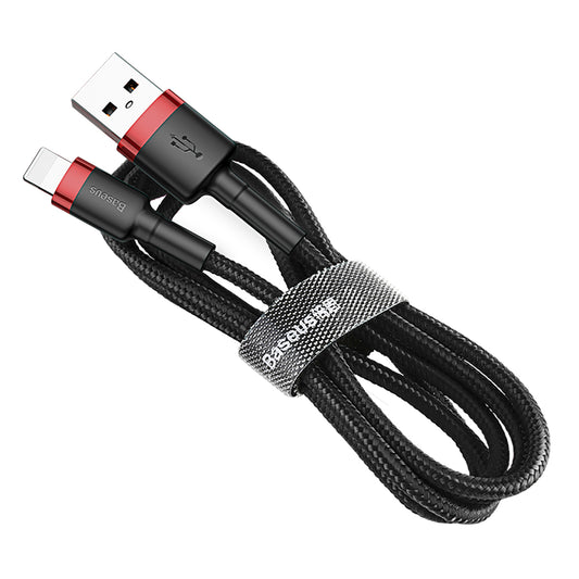 Adat- és töltőkábel USB-A - Lightning Baseus Cafule, 18W, 2m, piros CALKLF-C19