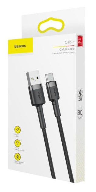 Adat- és töltőkábel USB-A - USB-C Baseus Cafule, 18W, 2m, szürke CATKLF-CG1