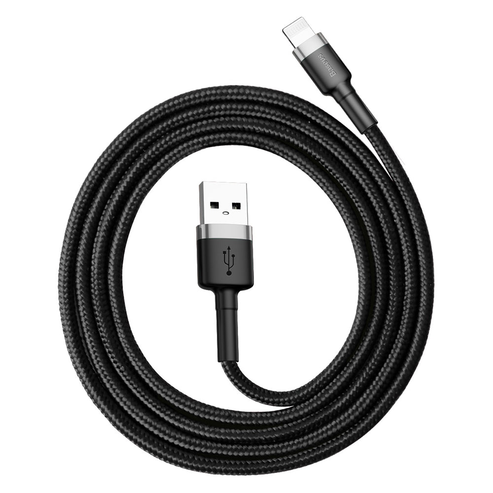 Adat- és töltőkábel USB-A - Lightning Baseus Cafule, 18W, 1m, szürke CALKLF-BG1