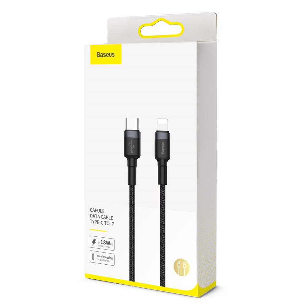 Adat- és töltőkábel USB-C - Lightning Baseus Cafule, 18W, 1m, piros CATLKLF-91