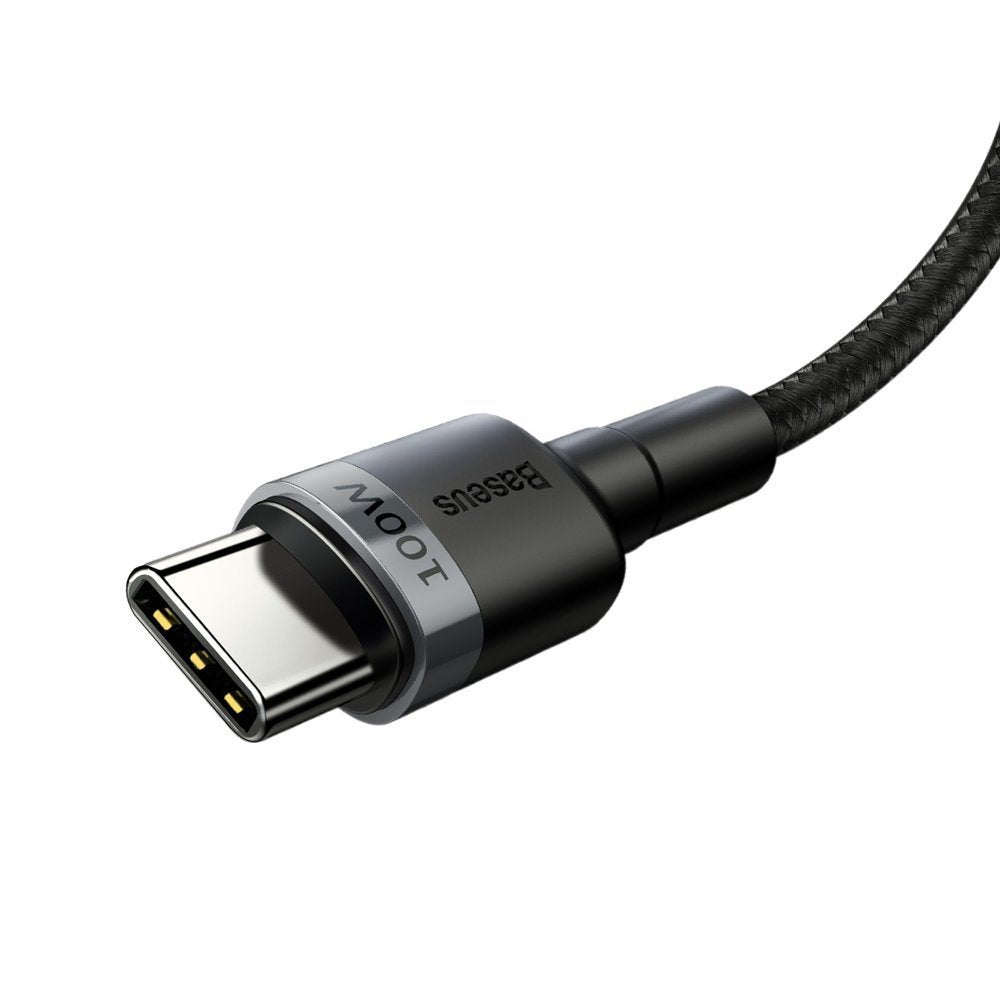 USB-C adat- és töltőkábel - USB-C Baseus Cafule, 100W, 2m, szürke CATKLF-ALG1