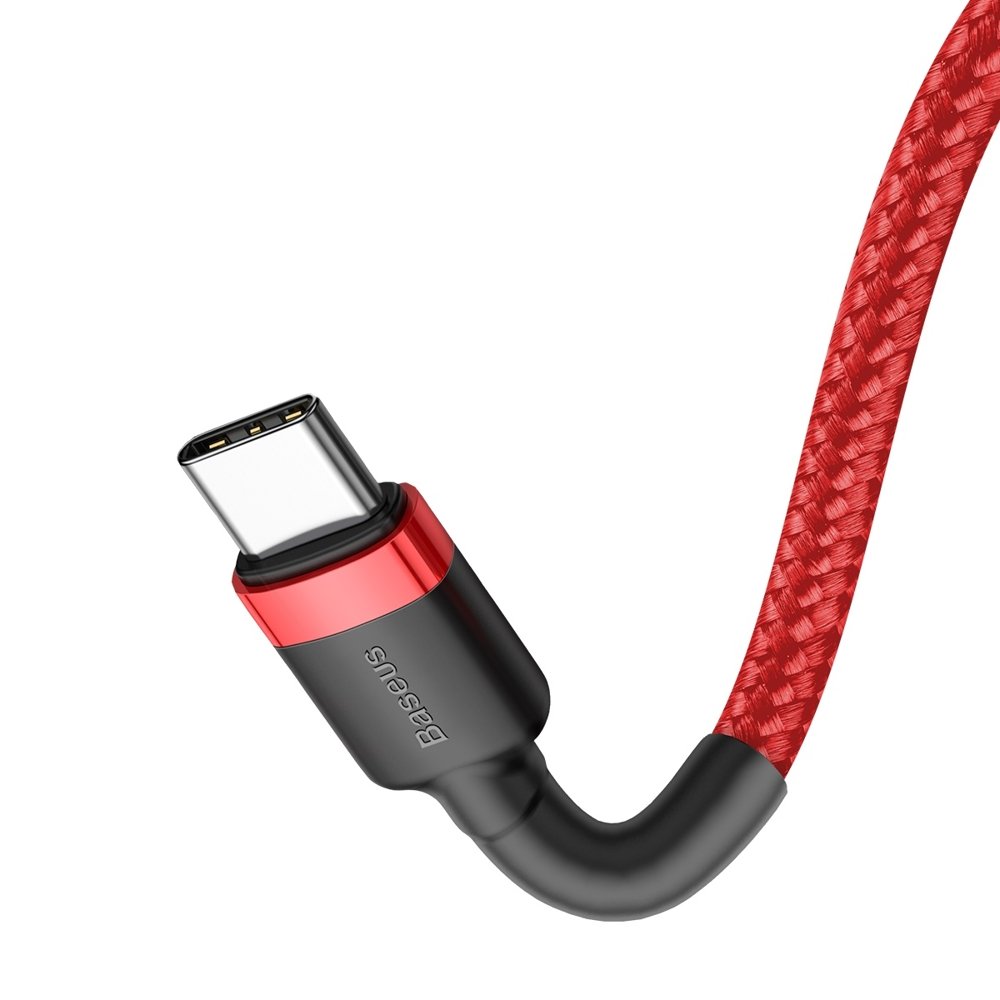 USB-C adat- és töltőkábel - USB-C Baseus Cafule, 60W, 1m, piros CATKLF-G09