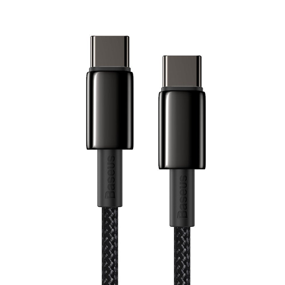 USB-C adat- és töltőkábel - USB-C Baseus Tungsten Baseus Tungsten Gold, 100W, 2m, fekete CATWJ-A01 CATWJ-A01 CATWJ-A01