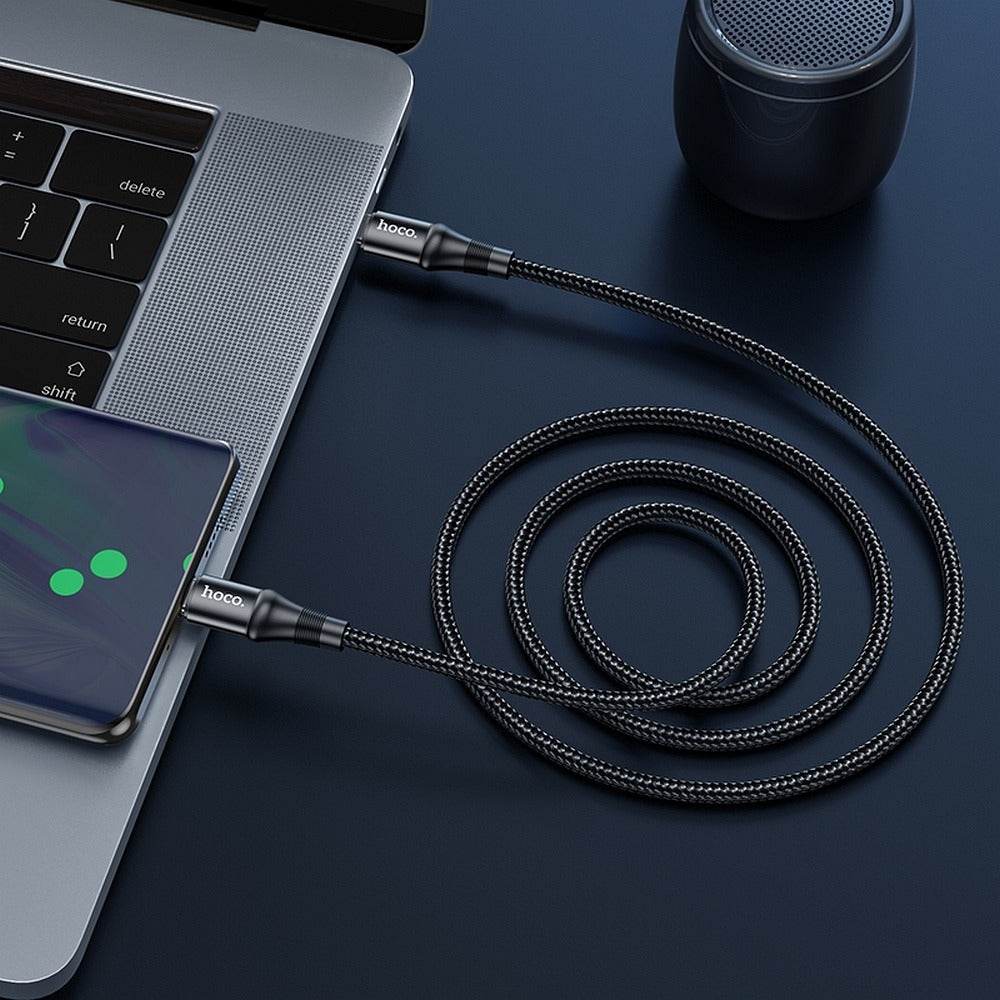 USB-C adat- és töltőkábel - USB-C HOCO X50, 100W, 1m, fekete
