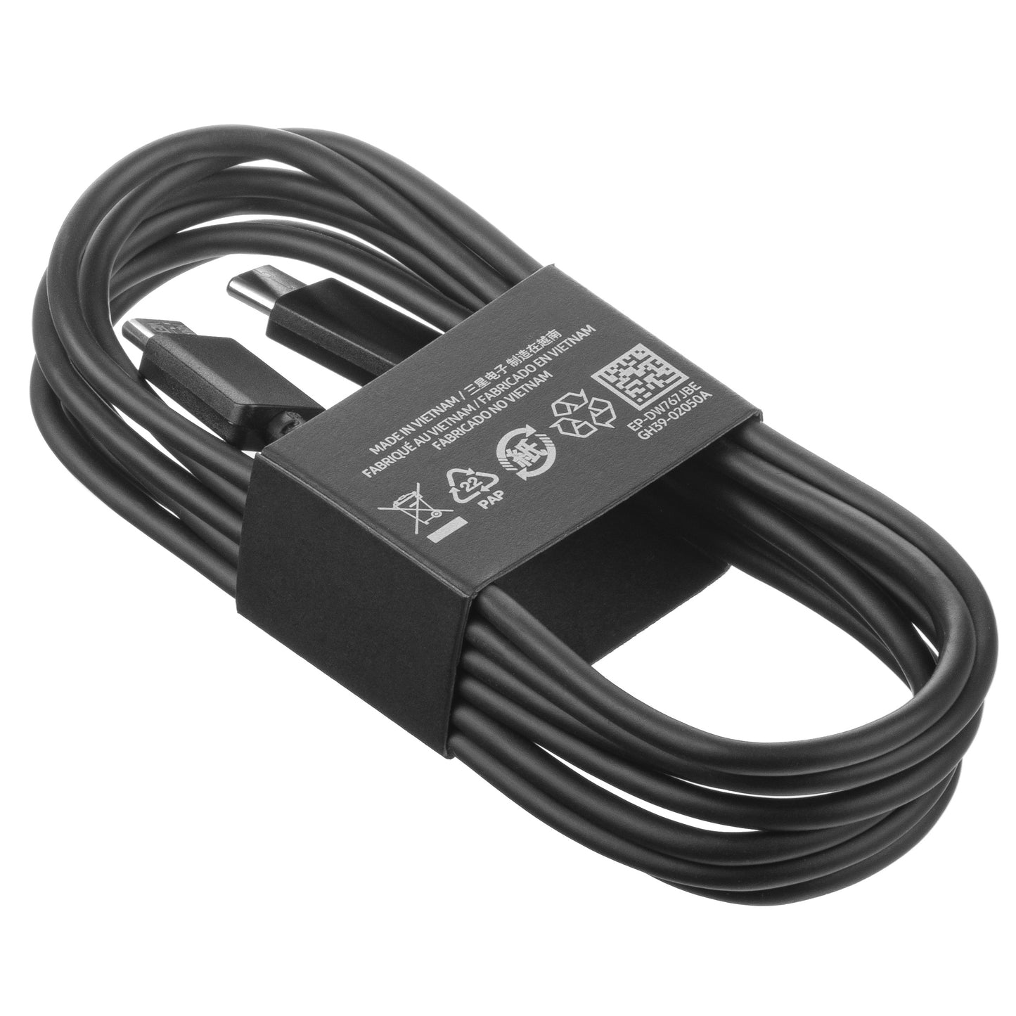 USB-C - USB-C Samsung EP-DW767JBE adat- és töltőkábel, 25W, 1.8m, Fekete GP-TOU021RFCBW