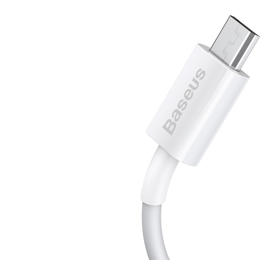 USB-A - microUSB adat- és töltőkábel Baseus Superior Series, 18W, 2m, Fehér CAMYS-A02