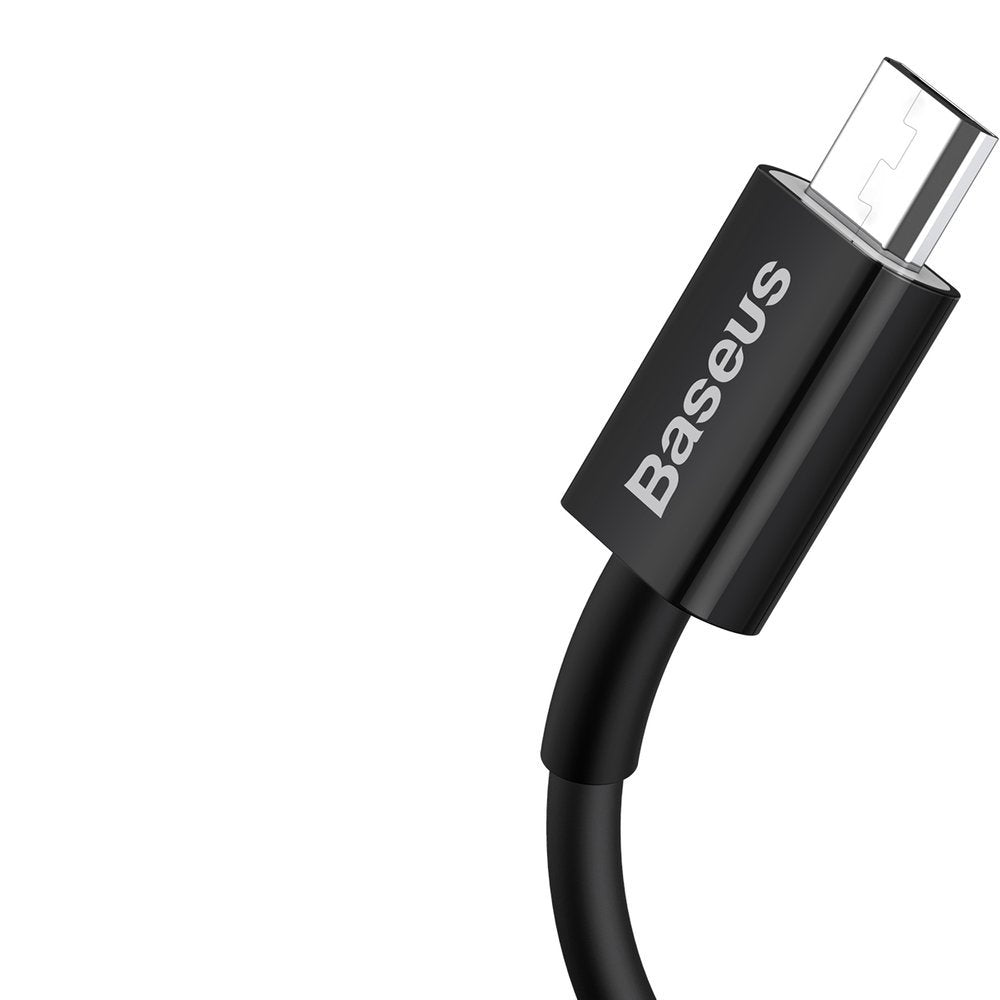 USB-A - microUSB adat- és töltőkábel Baseus Superior Series, 18W, 2m, fekete CAMYS-A01