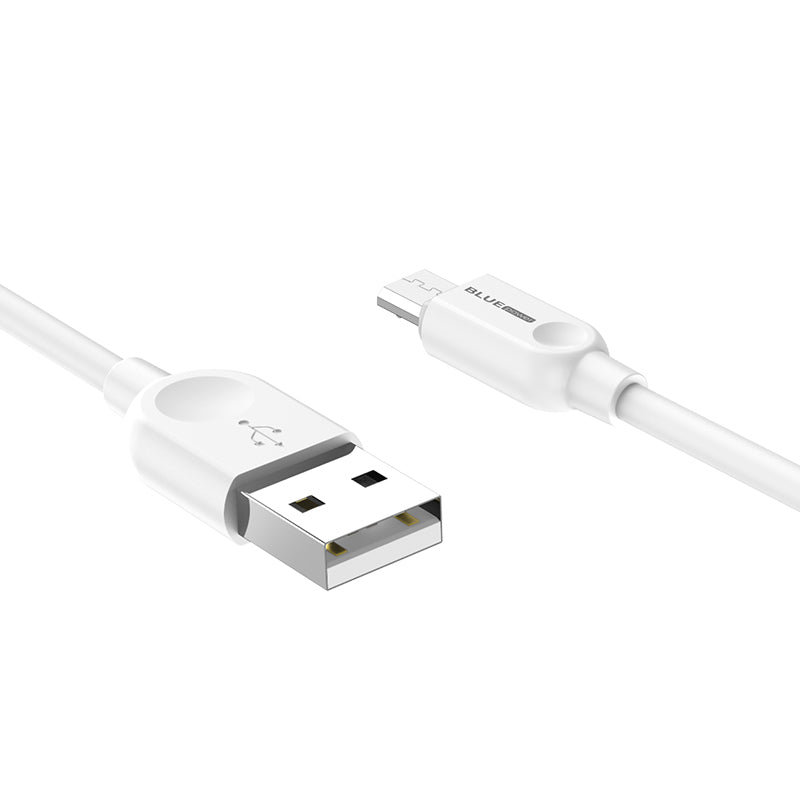 USB-A és microUSB közötti adat- és töltőkábel BLUE Power BM2BX14 LinkJet, 18W, 2m, fehér