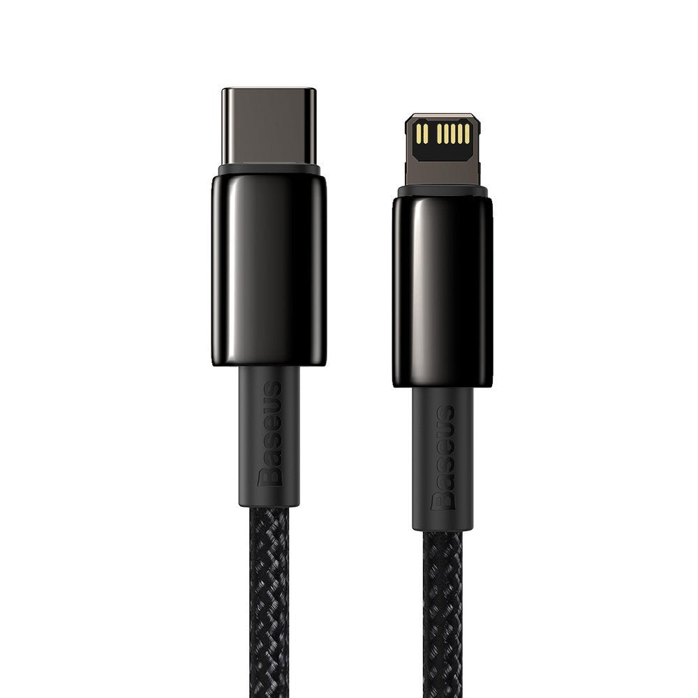 Adat- és töltőkábel USB-C - Lightning Baseus Tungsten Tungsten Gold, 20W, 1m, fekete CATLWJ-01 CATLWJ-01 CATLWJ-01