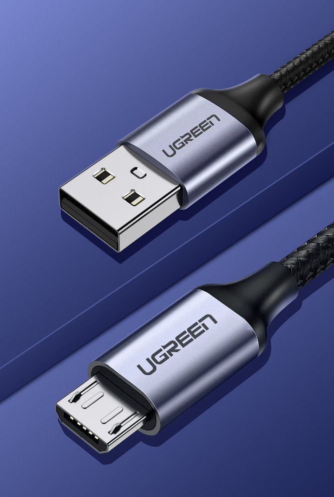 USB-A - microUSB adat- és töltőkábel UGREEN US290, 18W, 1,5m, Fekete