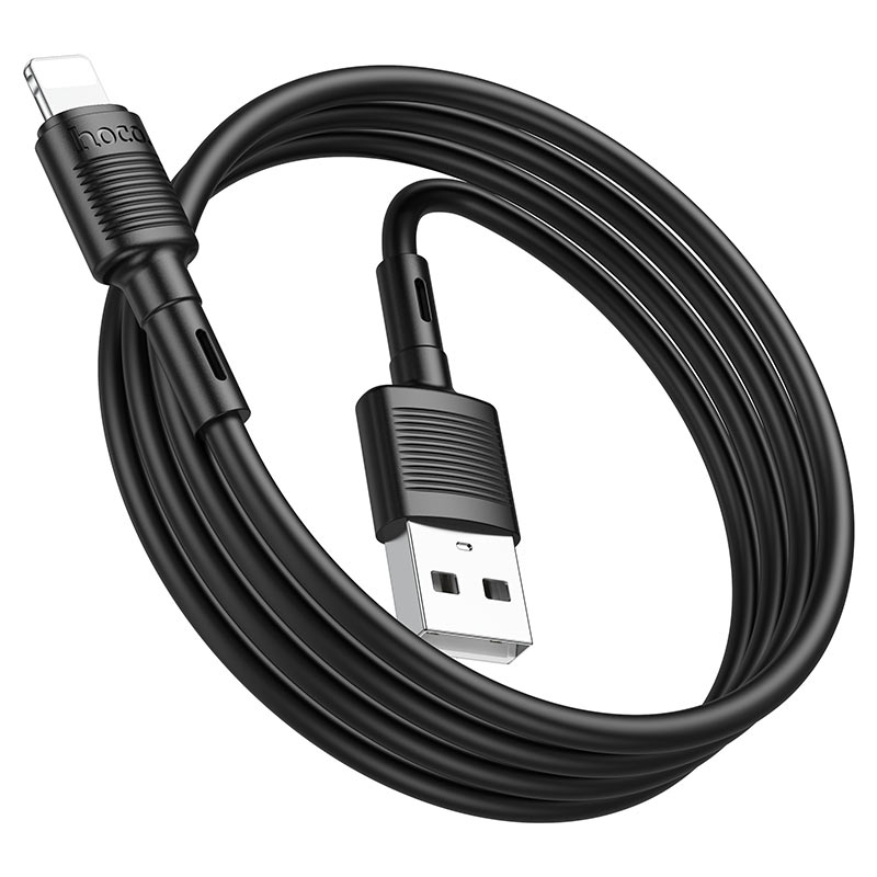USB-A - Lightning HOCO X83 Victory adat- és töltőkábel, 18W, 1m, Fekete