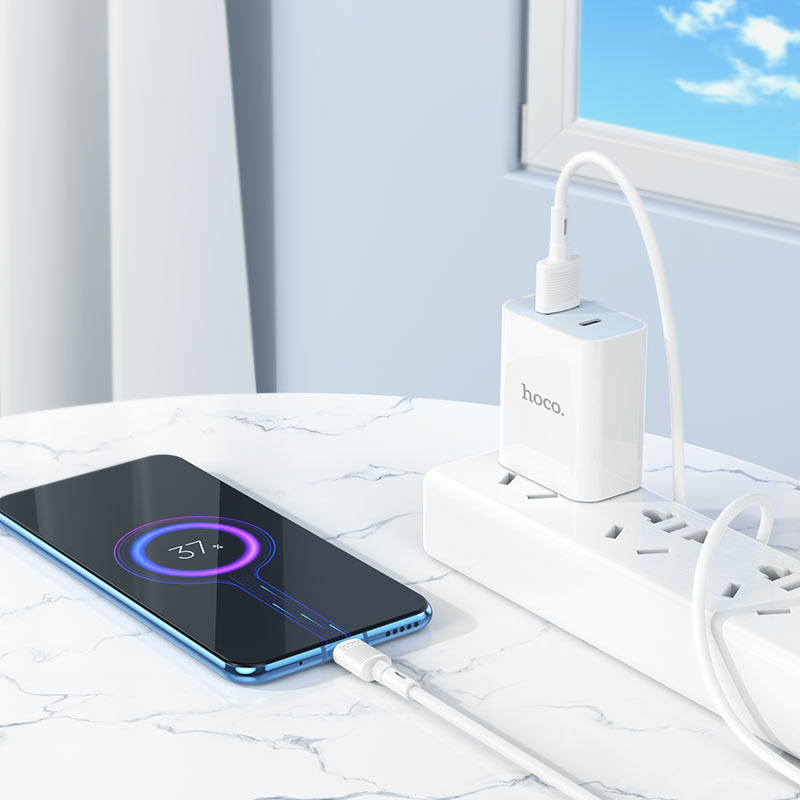 USB-A - microUSB adat- és töltőkábel HOCO X83 Victory, 18W, 1m, Fehér
