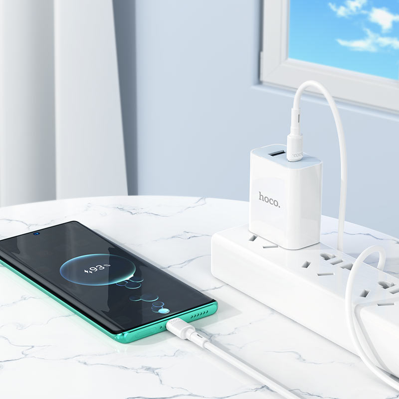 USB-C - USB-C HOCO X83 Victory adat- és töltőkábel, 60W, 1m, Fehér