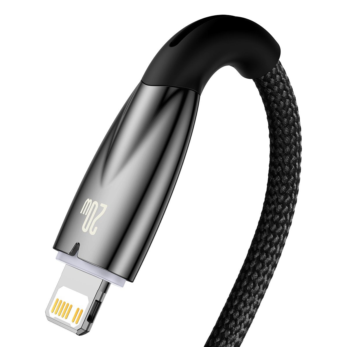 Baseus Glimmer sorozat USB-C - Lightning adat- és töltőkábel, 20W, 2m, fekete CADH0001010101