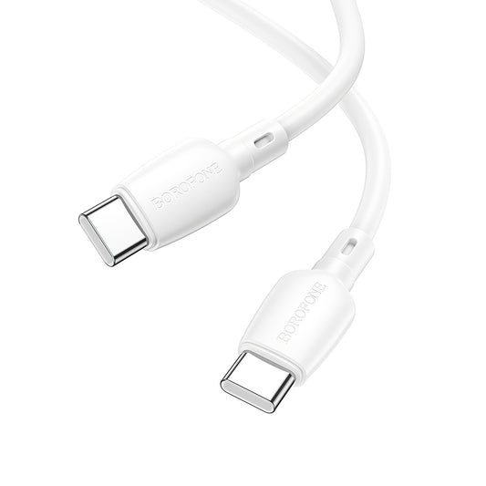 USB-C adat- és töltőkábel - USB-C Borofone BX93, 60W, 1m, fehér