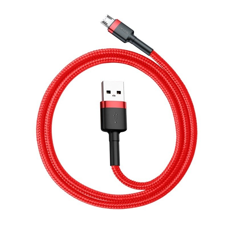 Adat- és töltőkábel USB-A - microUSB Baseus Cafule, 18W, 1m, piros CAMKLF-B09