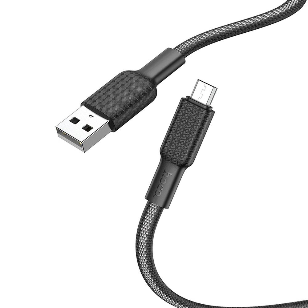 HOCO X69 USB-A - microUSB adat- és töltőkábel, 18W, 1m, Fekete