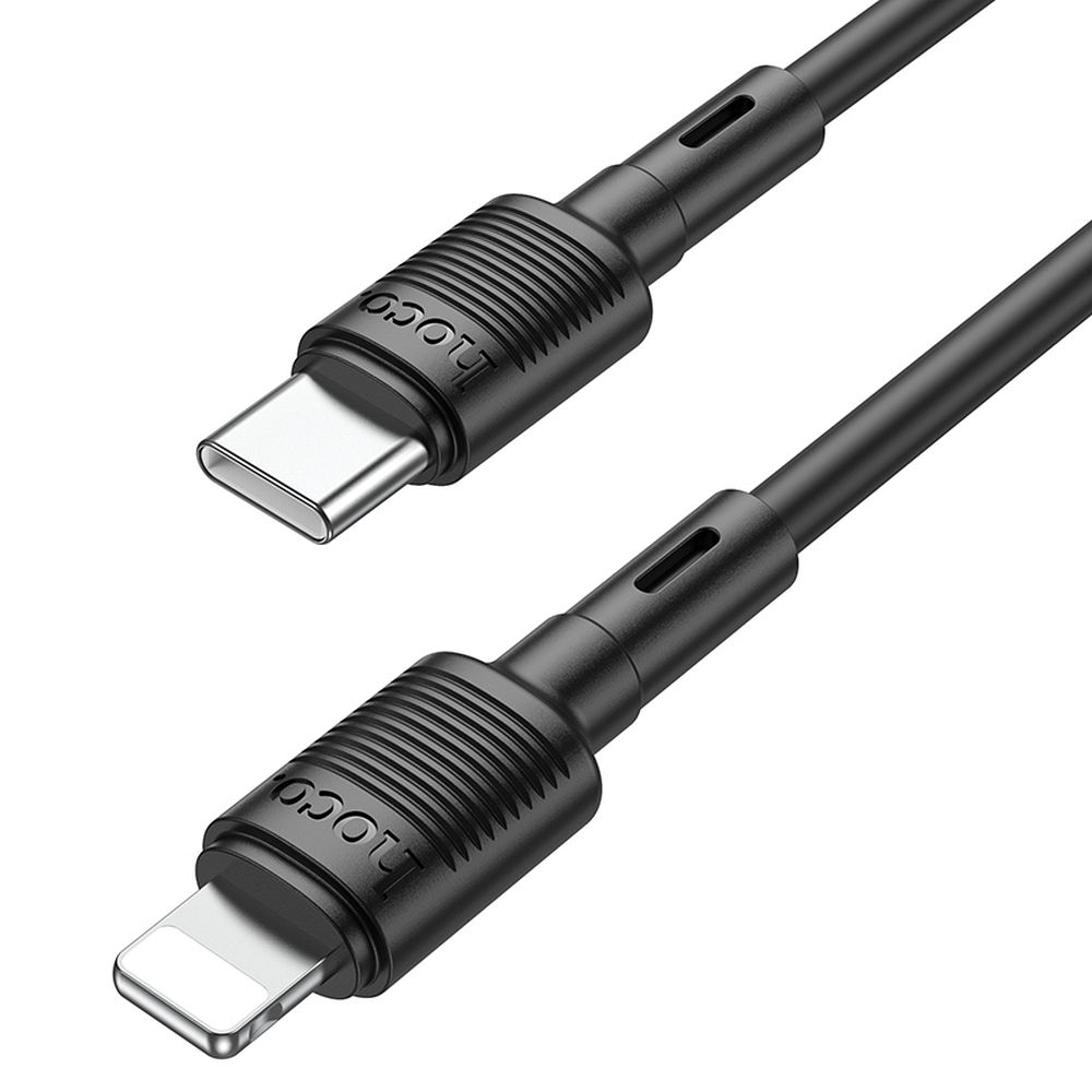 HOCO X83 Victory USB-C - Lightning adat- és töltőkábel, 20W, 1m, Fekete