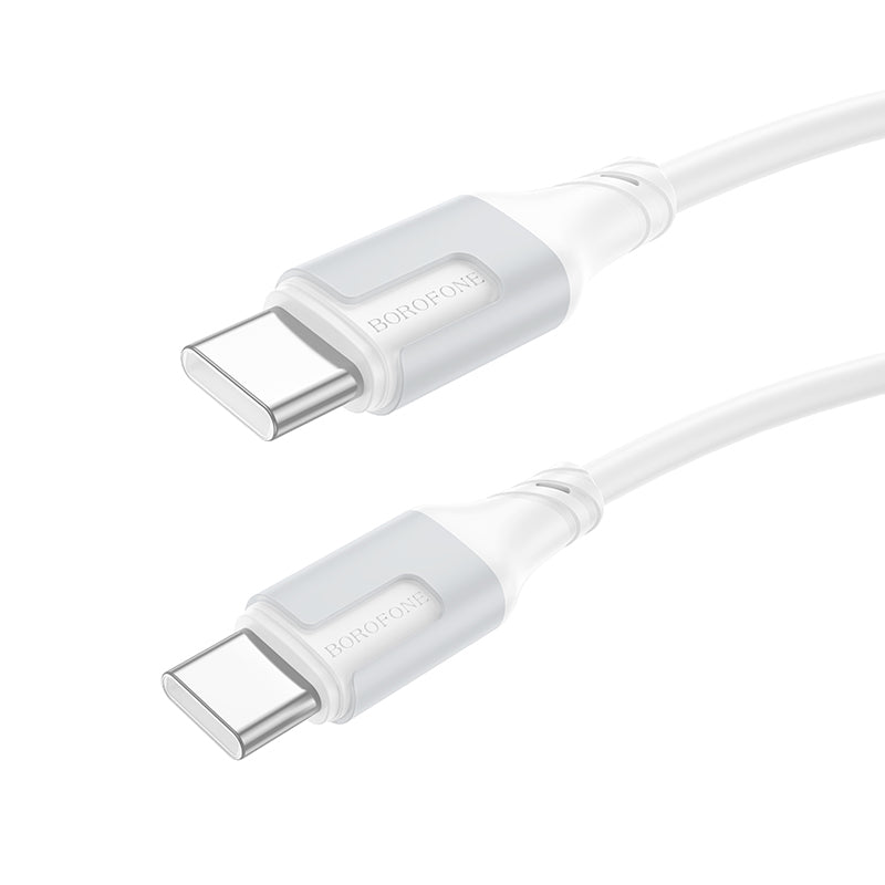 USB-C - USB-C adat- és töltőkábel Borofone BX101 Creator, 60W, 1m, Fehér