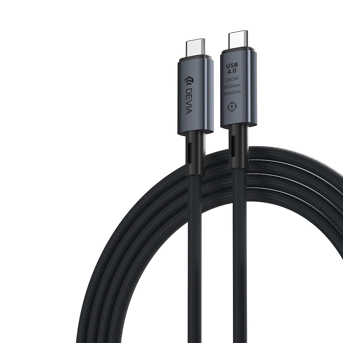 USB-C adat- és töltőkábel - USB-C DEVIA EC641, 240W, 1m, Fekete