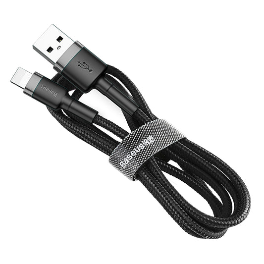 Adat- és töltőkábel USB-A - Lightning Baseus Cafule, 18W, 1,5m, szürke CALKLF-CG1