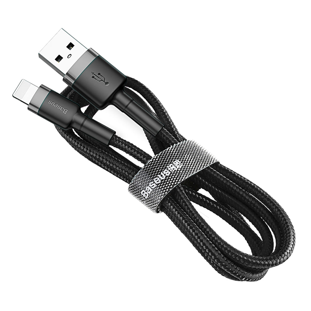 USB-A - Lightning Baseus Cafule adat- és töltőkábel, 18W, 2m, Szürke CALKLF-CG1
