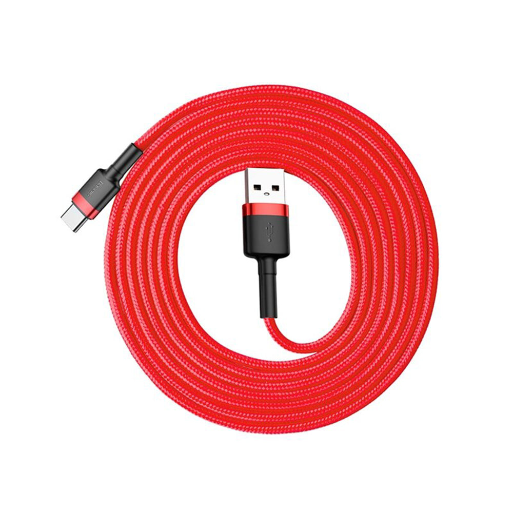Adat- és töltőkábel USB-A - USB-C Baseus Cafule, 18W, 2m, piros CATKLF-C09