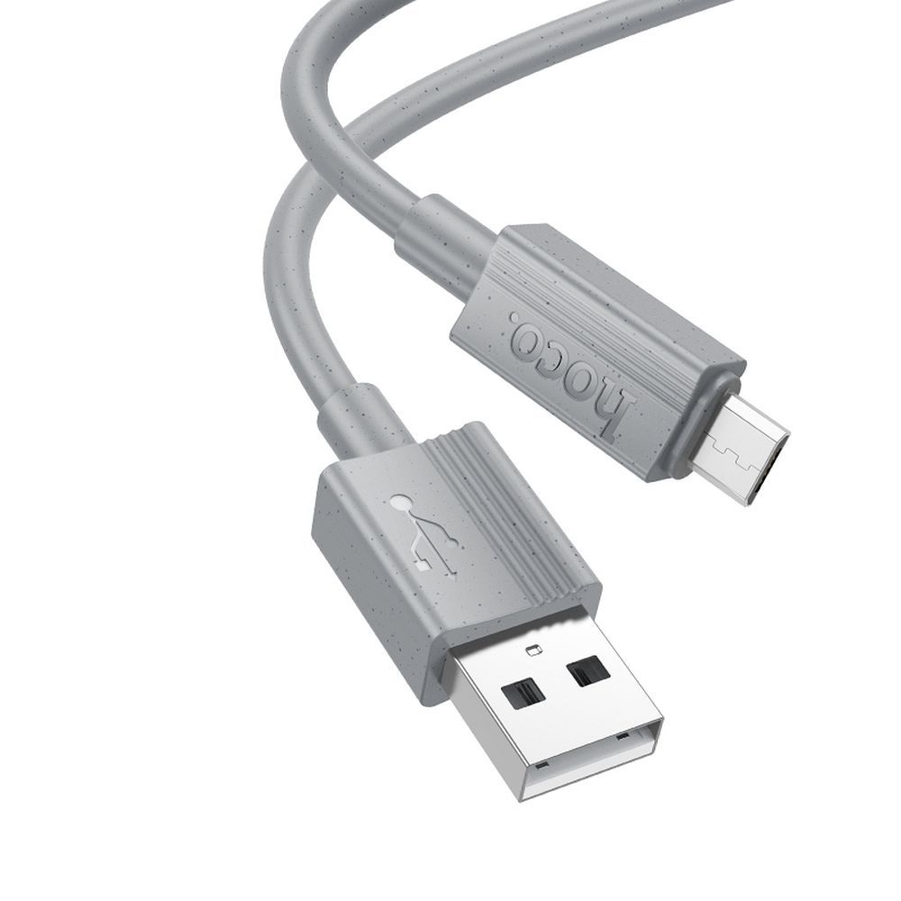 USB-A - microUSB HOCO X107 adat- és töltőkábel, 18W, 1m, Szürke