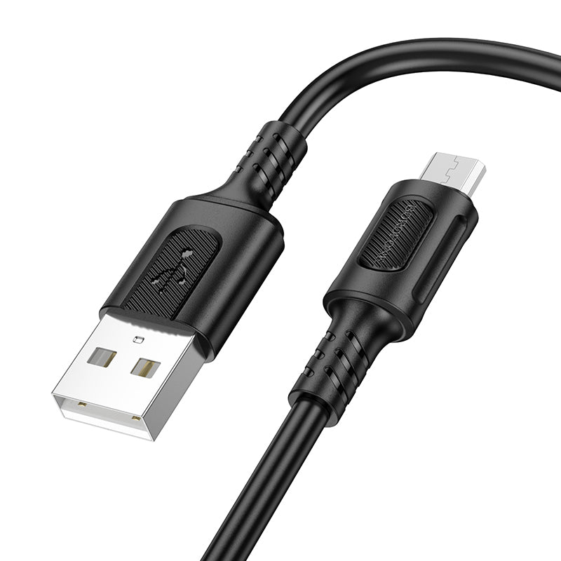 USB-A - microUSB adat- és töltőkábel Borofone BX111 Feliz, 18W, 1m, Fekete