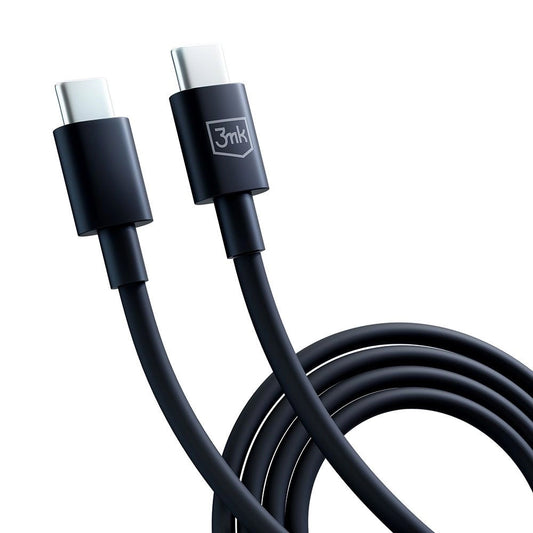 USB-C - USB-C 3MK Hyper adat- és töltőkábel, 100W, 1.2m, Fekete