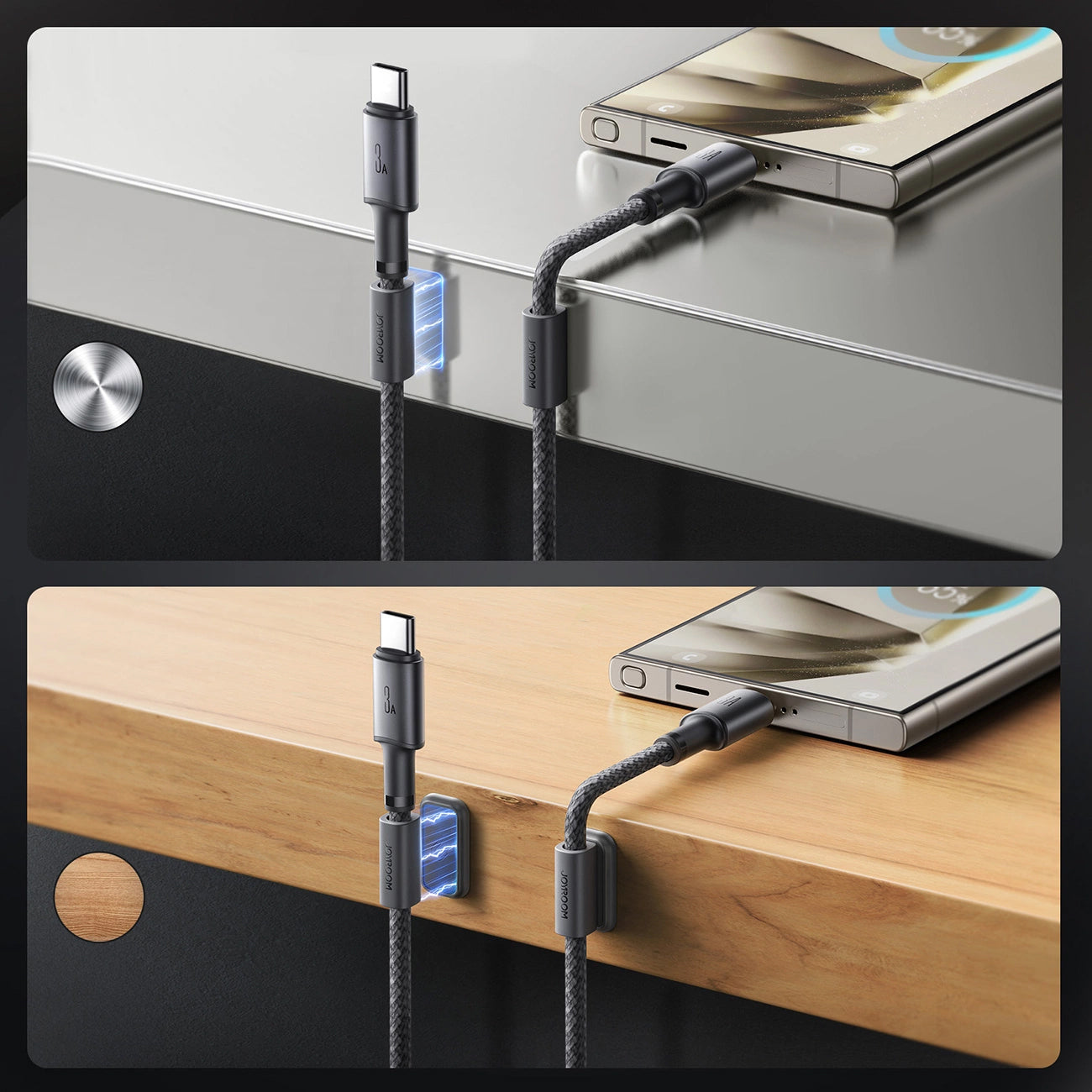 USB-A - USB-C adat- és töltőkábel Joyroom S-A50, 60W, 1.2m, Szürke