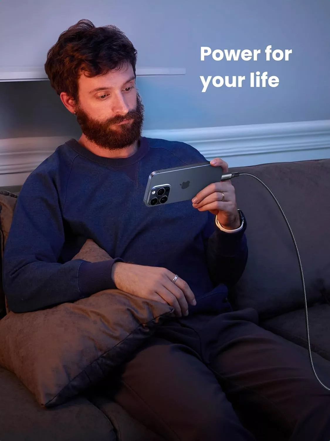 USB-C adat- és töltőkábel - USB-C UGREEN US567, 60W, 2m, szürke, szürke