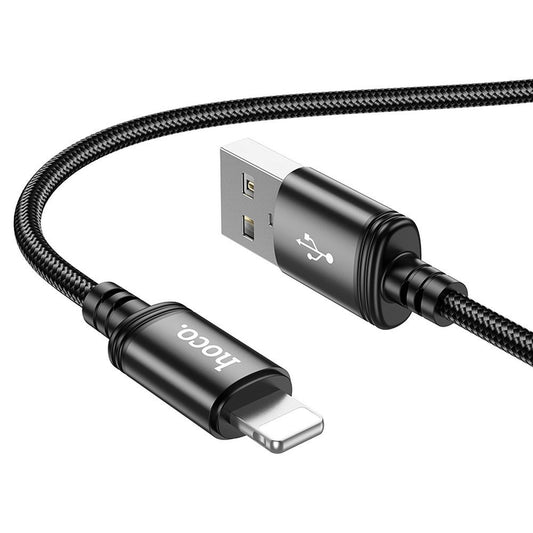USB-A - Lightning HOCO X89 adat- és töltőkábel, 18W, 2m, Fekete