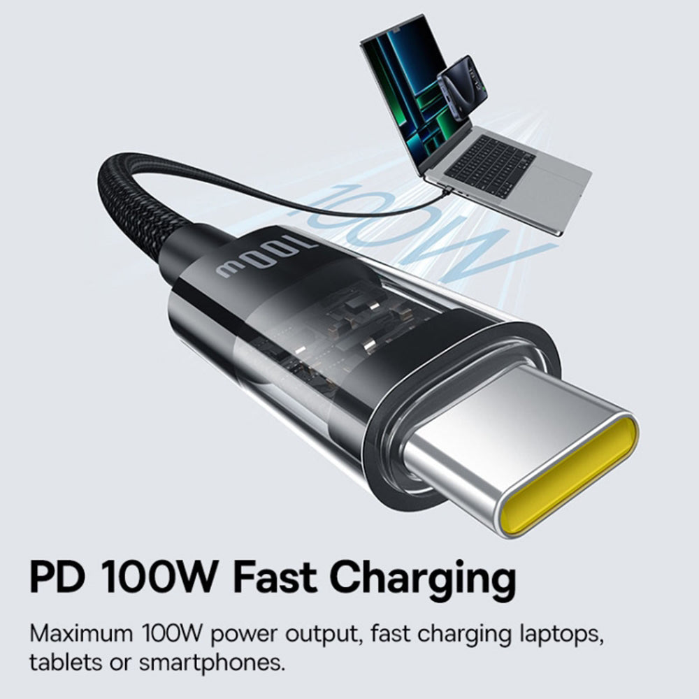 USB-C - USB-C Baseus Gem adat- és töltőkábel, 100W, 1m, Fekete P10373000111-00