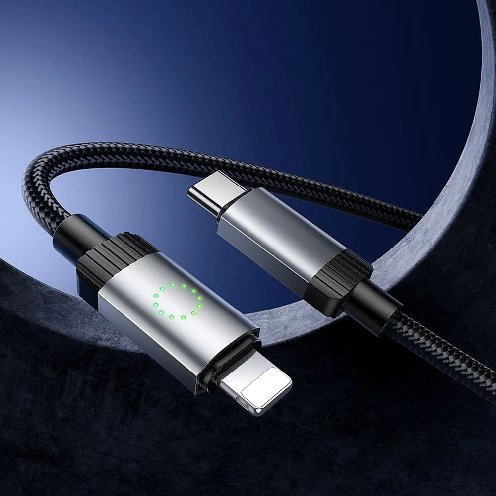 USB-C - Lightning adat- és töltőkábel HOCO X117, 27W, 1m, fekete