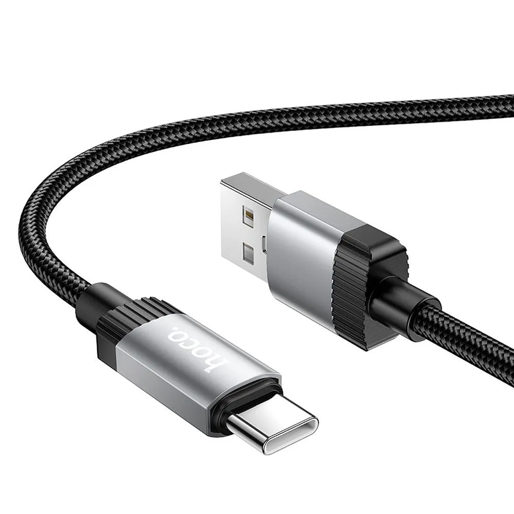 USB-A - USB-C HOCO X117 adat- és töltőkábel, 60W, 1m, Fekete