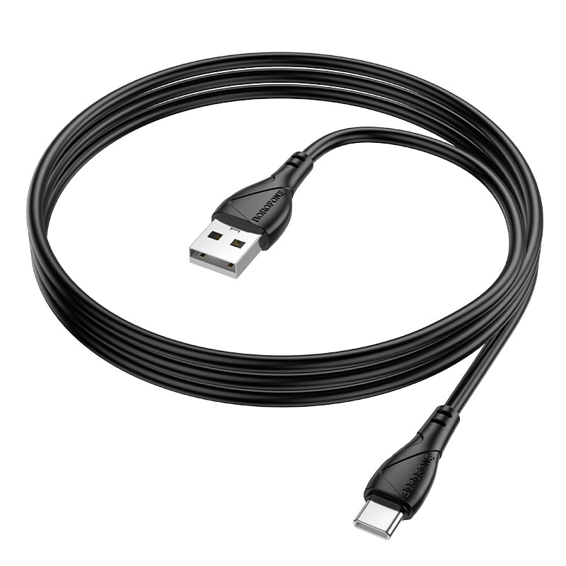 USB-A - USB-C Borofone BX121 Energy adat- és töltőkábel, 18W, 1m, Fekete
