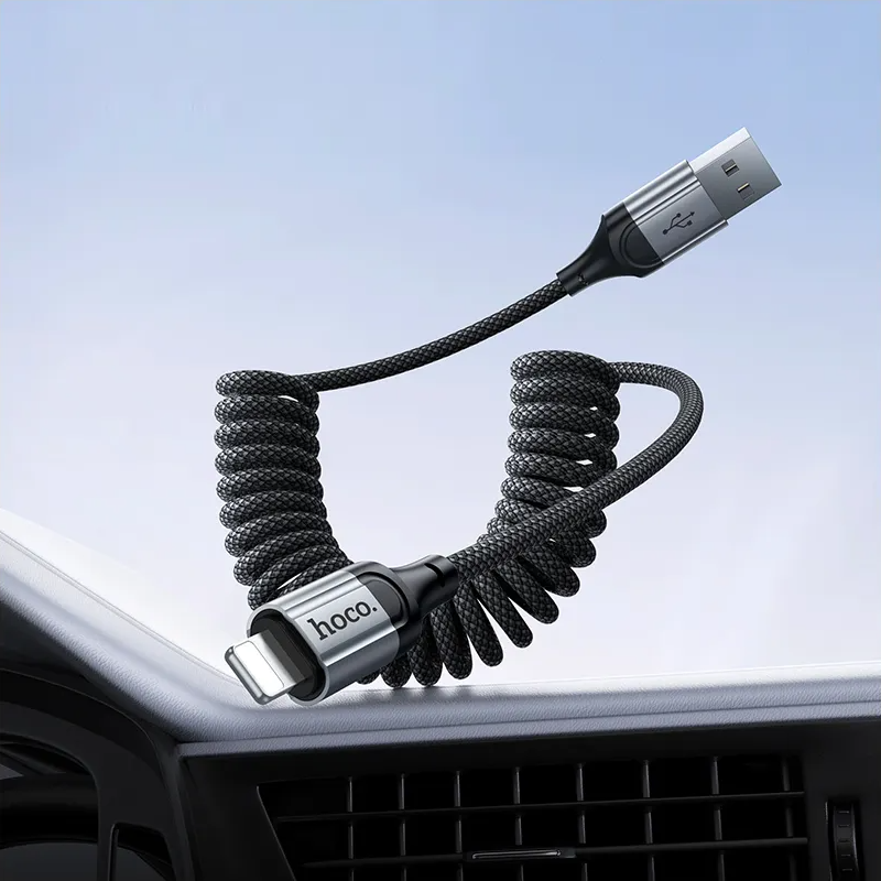 USB-A - Lightning HOCO X121 adat- és töltőkábel, 27W, 1.5m, Fekete