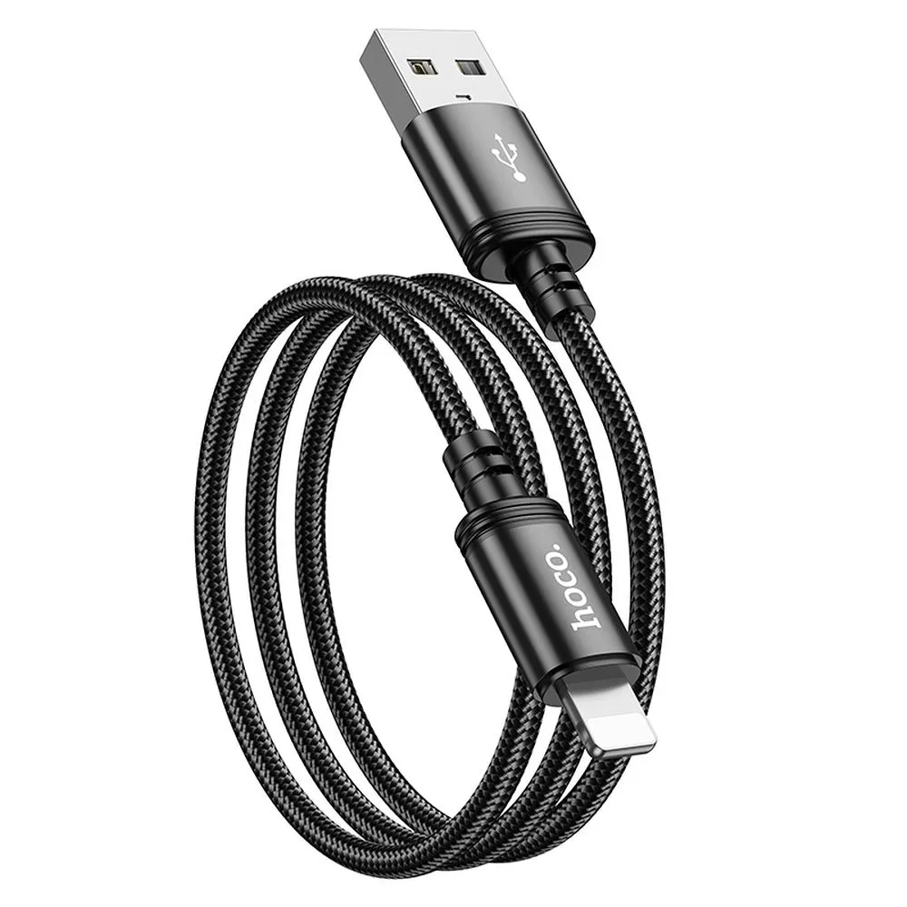 USB-A - Lightning HOCO X89 adat- és töltőkábel, 18W, 1m, Fekete