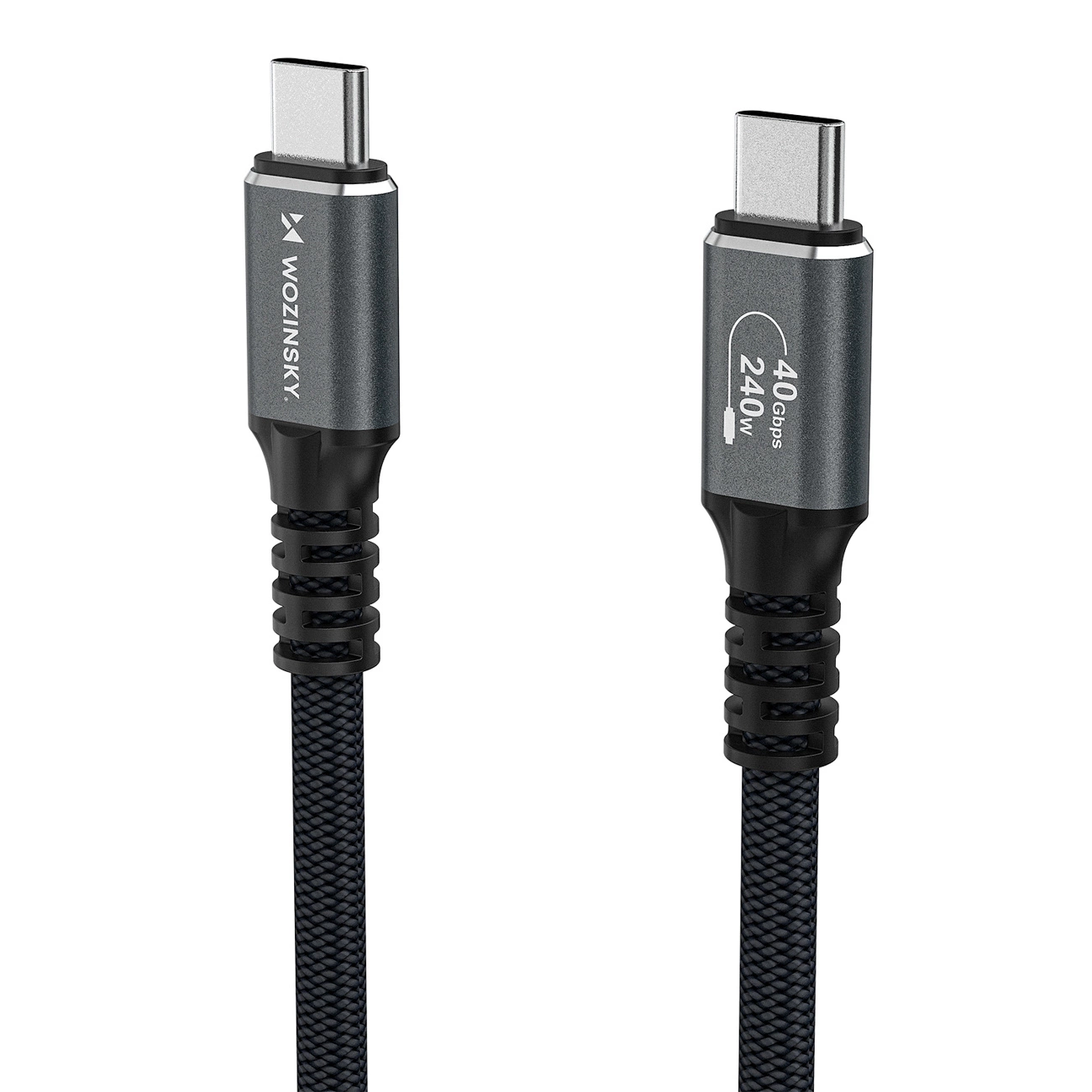USB-C - USB-C adat- és töltőkábel WZK WPS-UY42S, 240W, 2m, Fekete